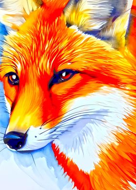 Close up of  painting fox