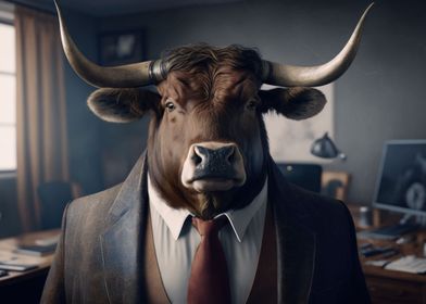 Bull in a business suit