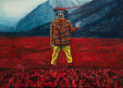 Clown in a poppy field