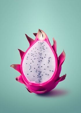 Dragon Fruit Sliced Open