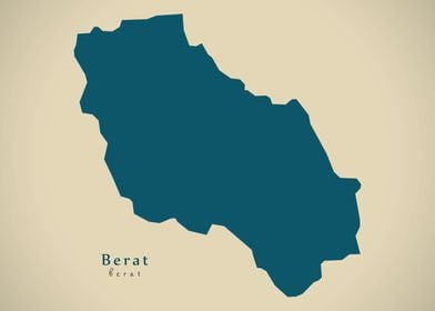 Berat Albania county map