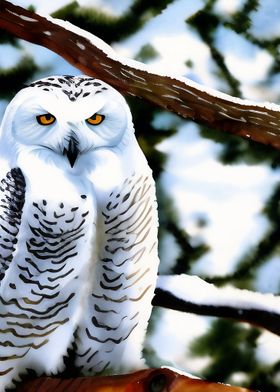 A beautiful snowy owl