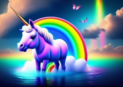 Cute Unicorn Rainbow Art