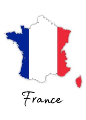 France Map With Flag
