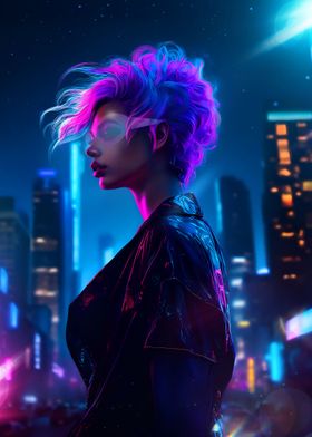 Synthwave Rebel Girl