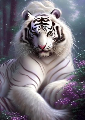 Beautiful White Bengal Tiger Tiger Poster Animal Poster Wildlife Photo  Digital Download 