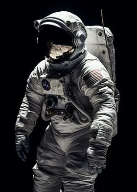 Astronaut moonwalking 