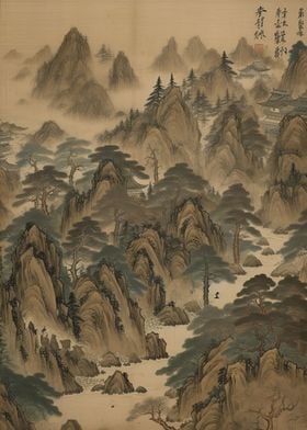 Vintage Japanese Mountains