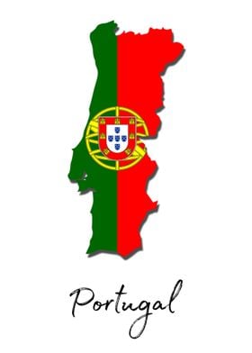 Portugal Map With Flag