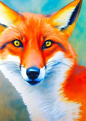 Fox animal watercolor