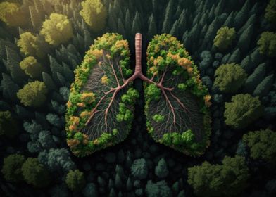 Human lungs leaves