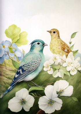 watercolors painting bird