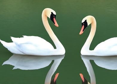 Two beautiful swans