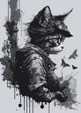 Cat Soldier Street Art