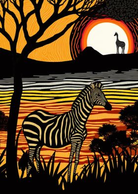 Sunset Zebras