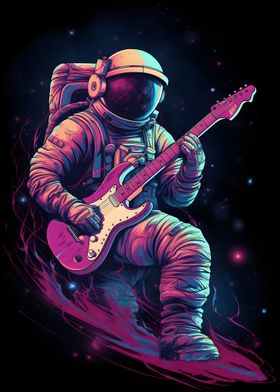 Astronaut Playing Guitar