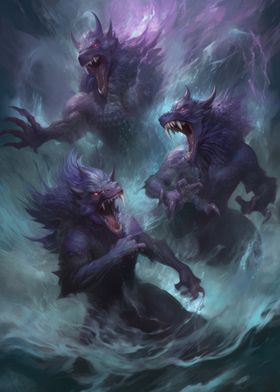 Misty Purple Werewolves