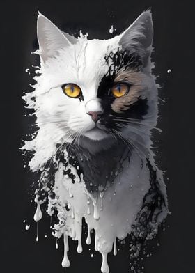 Black White Painted Cat
