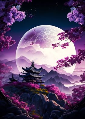 japanese landscape moon 