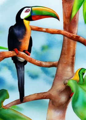 A colorful toucan bird