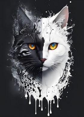 Domino Cat Portrait 