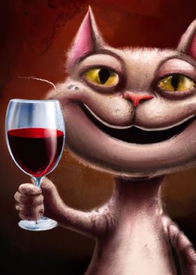 Cat with Wine