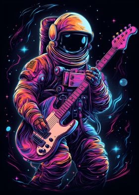 Astronaut Playing Guitar