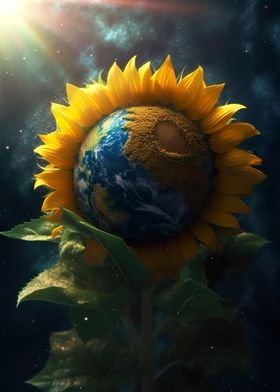 Sunflower Earth Galaxy Sun