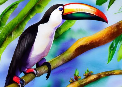 A colorful toco toucan