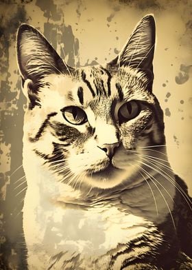 Cute Adorable Cat Vintage