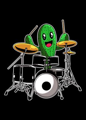 Drumming Drummer Cactus