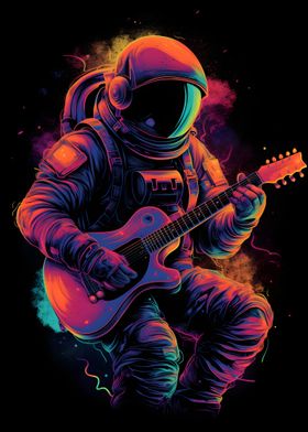 Astronaut Playing Guitar