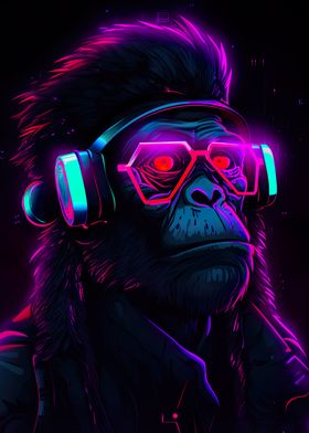Cyberpunk Monkey Neon 