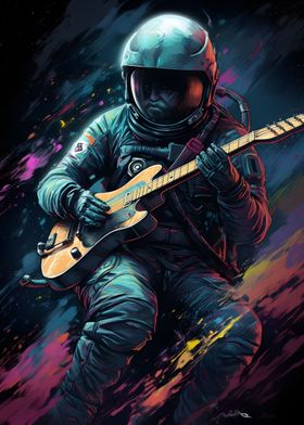 Astronaut Playing Guitar