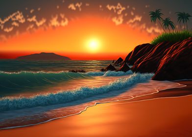 beautiful beach sunset