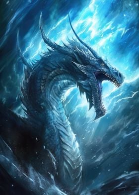 'Lightning Ice Dragon' Poster by Ambient Impressions | Displate