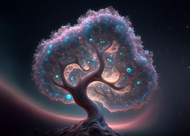 Magical glowing tree