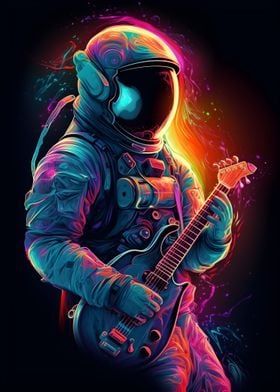 Astronaut Playing Guitar