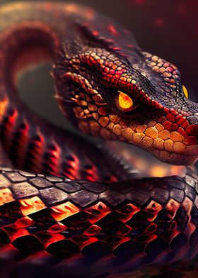 Red fire snake