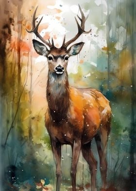 Deer Watercolors