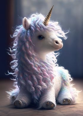 Tiny fluffy cute unicorn