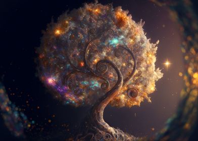 Magical glowing tree