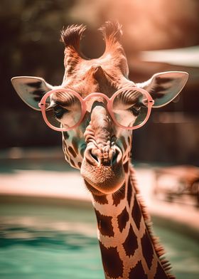 Cool Giraffe with Sunglass