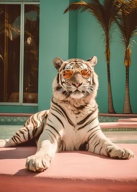 Cool Tiger with Sunglass 