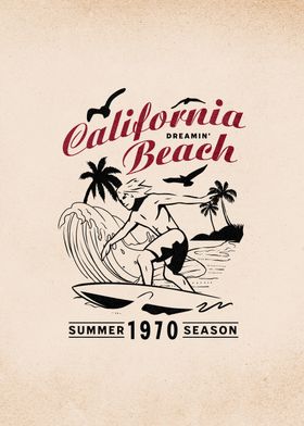 Retro 70s California Beach