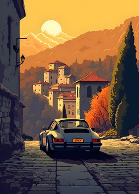 Porsche 911 Vintage Sunset