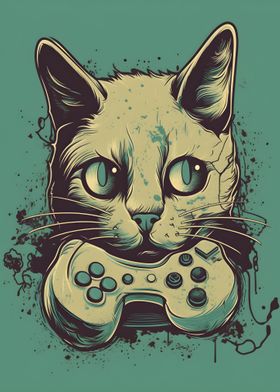 Cat Gaming Vintage