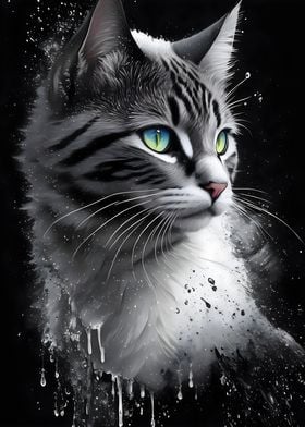 Grey Cat Portrait 