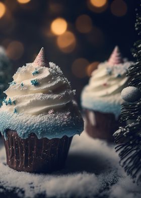 Christmas tree cupcakes