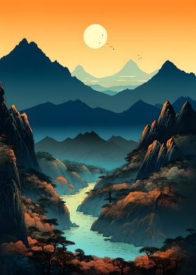 Mountain and River ukiyo e